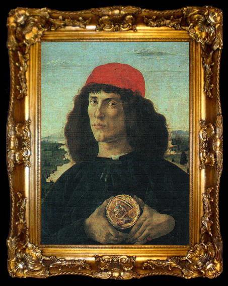 framed  Sandro Botticelli Portrait of a Man with a Medal, ta009-2